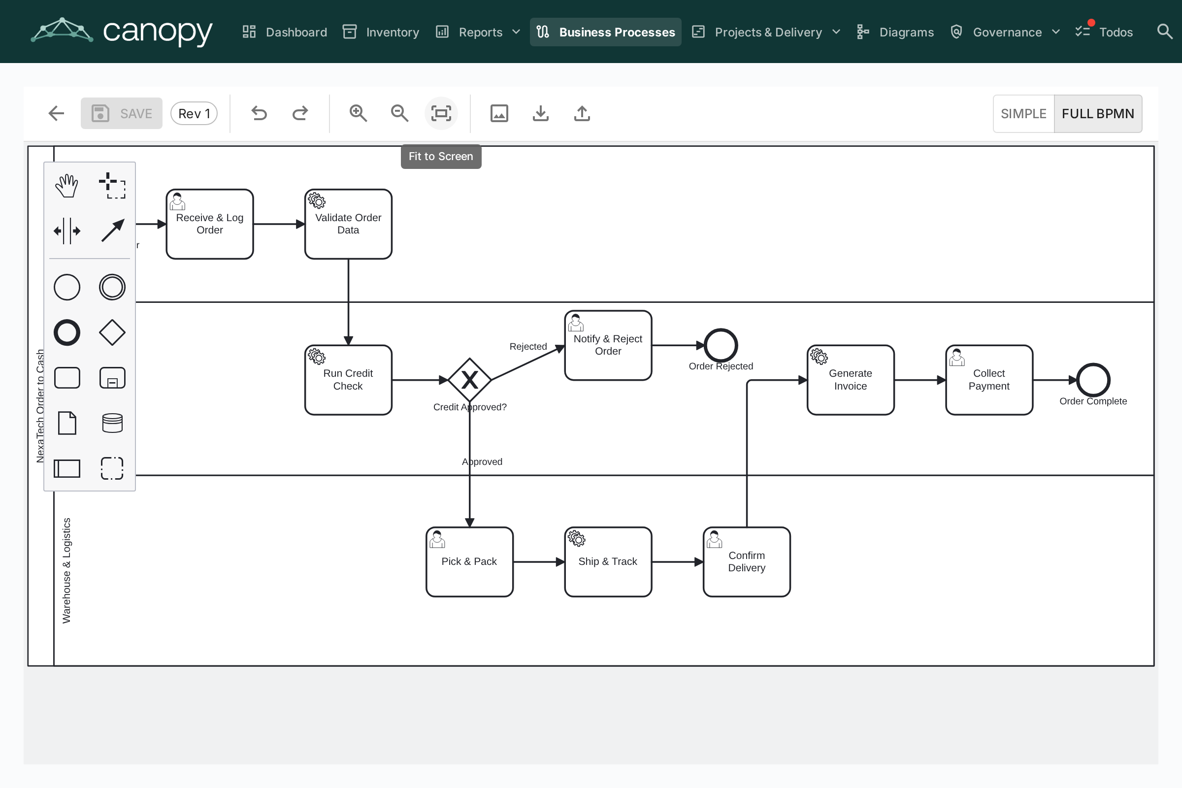 BPM Process Flow Editor