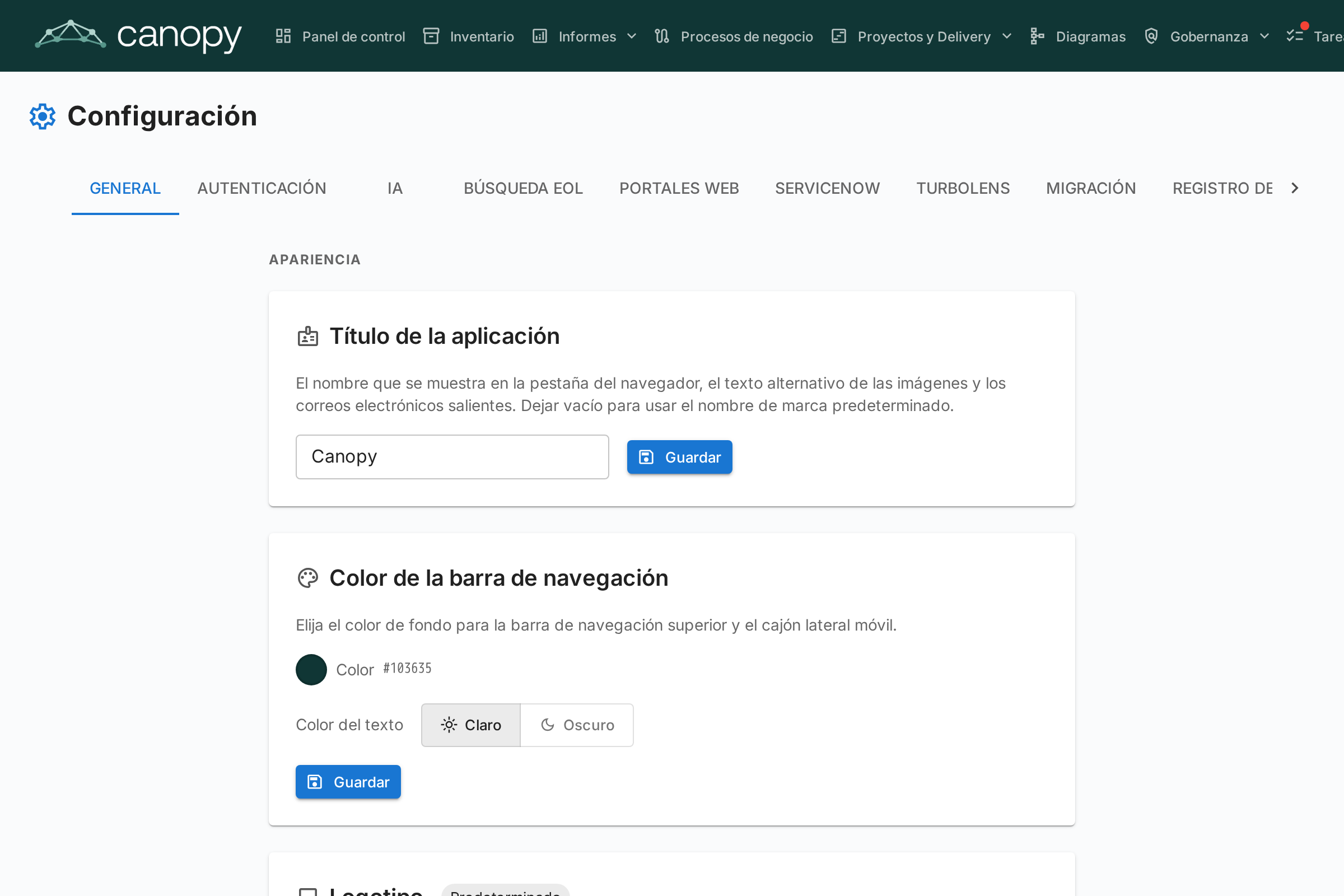 Configuración general