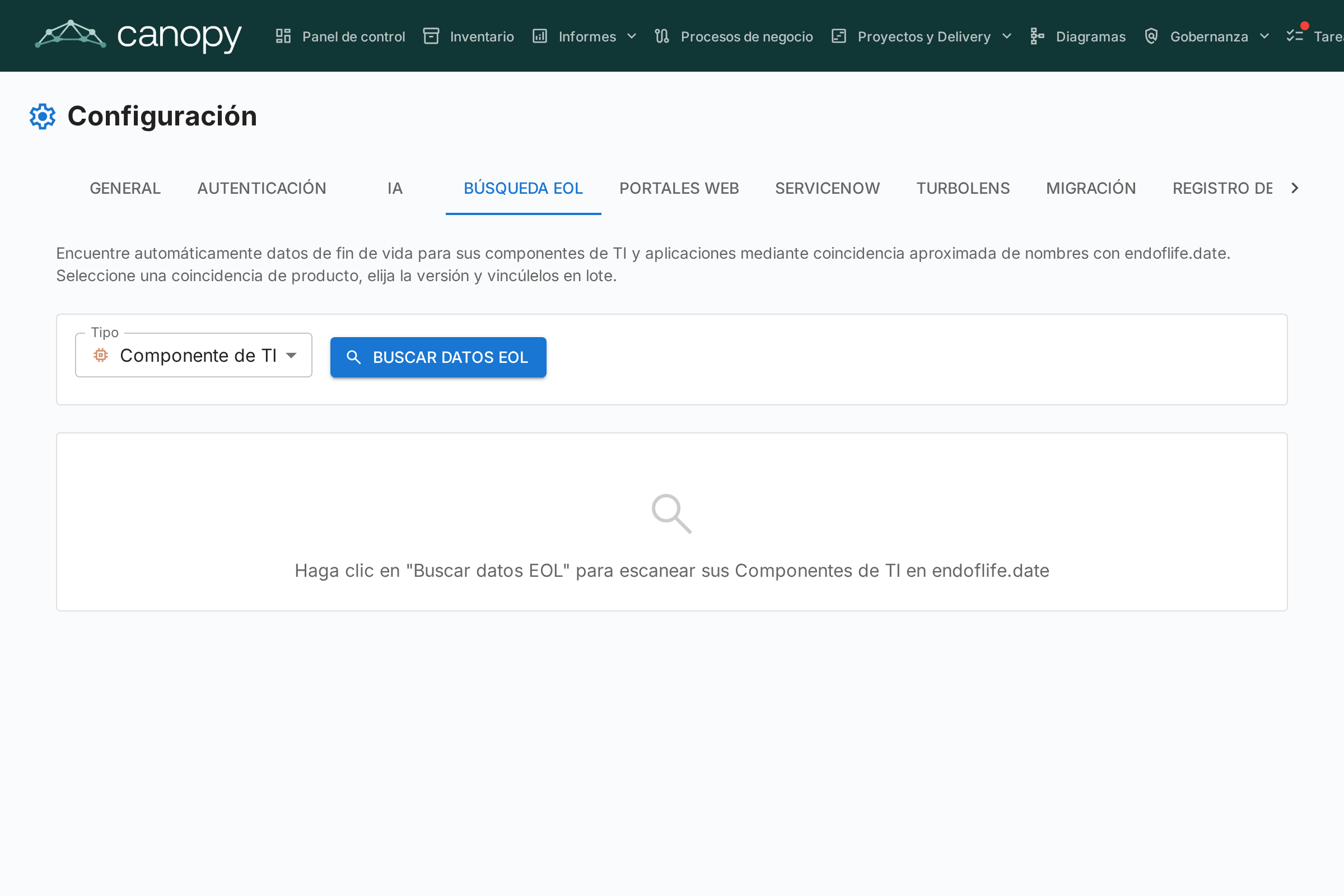 Configuración EOL