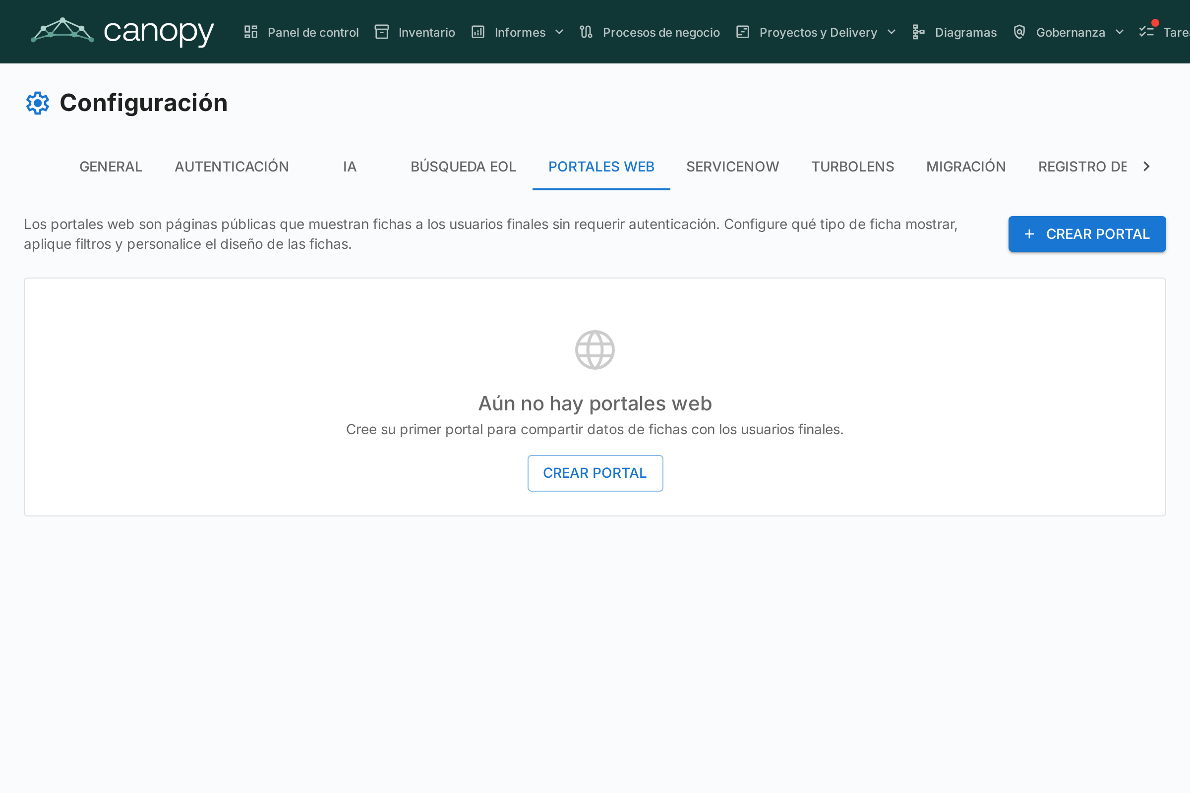 Configuración de Portales Web