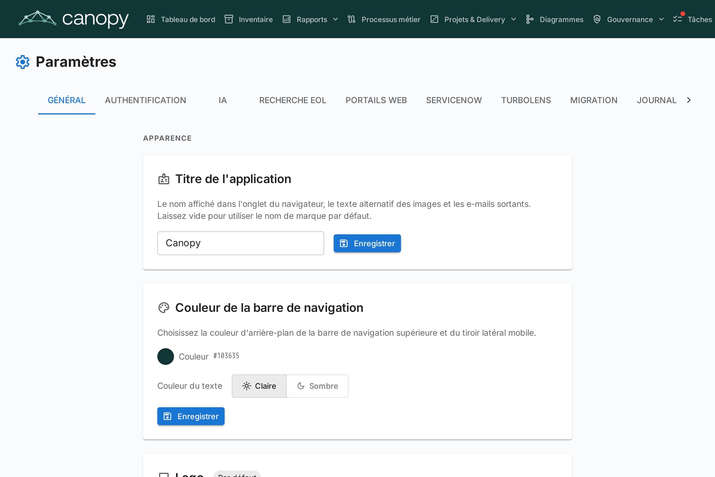 Paramètres généraux