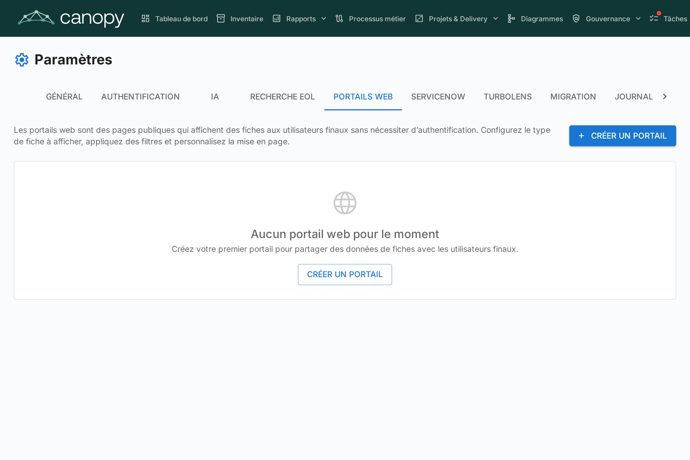 Administration des portails web