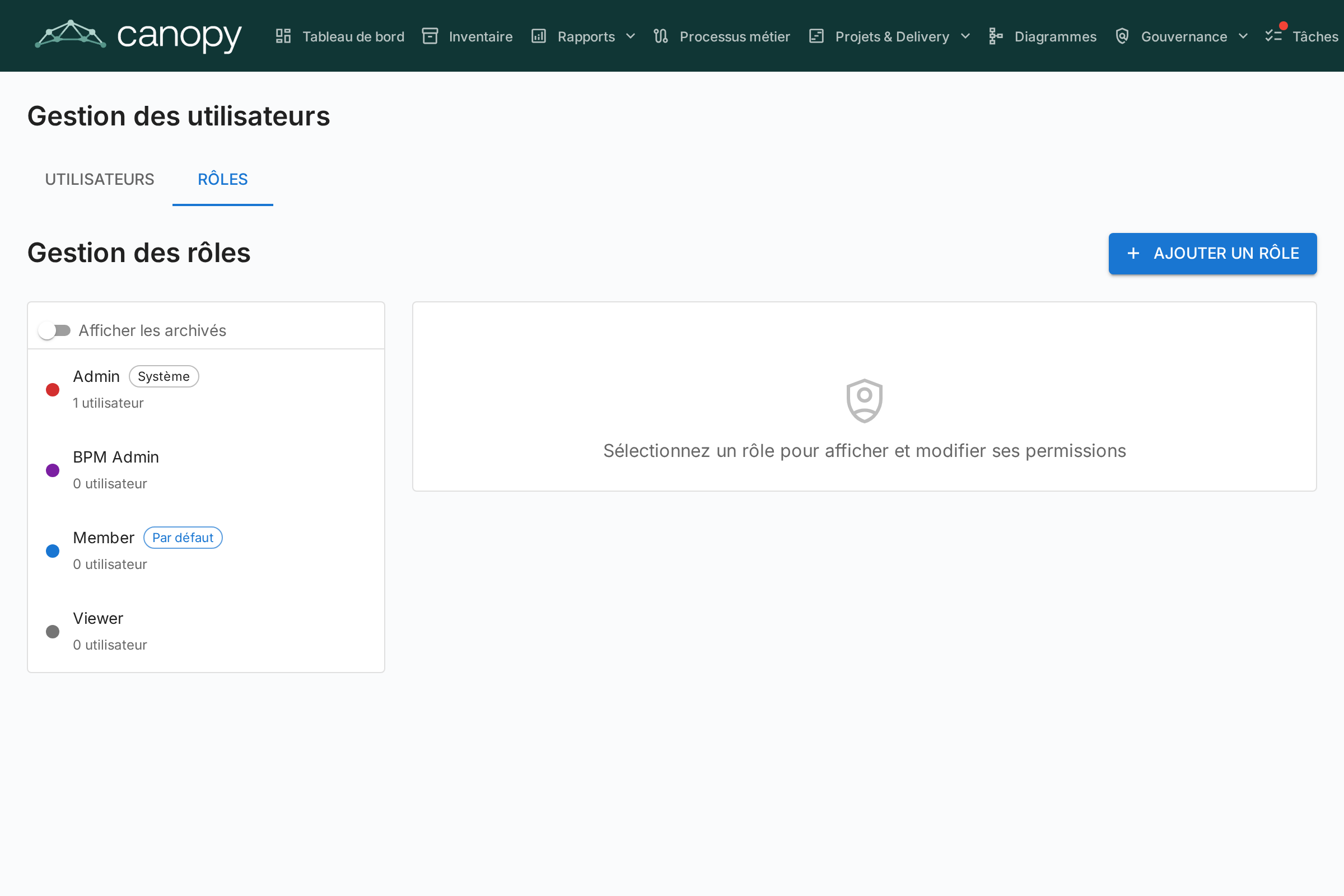 Gestion des rôles et des permissions